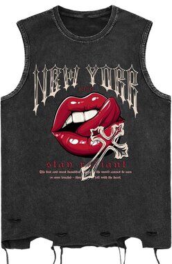 Verdusa Men's Graphic Tees Y2k Grunge Hippie Tee Distressed Summer Shirt SZ XL